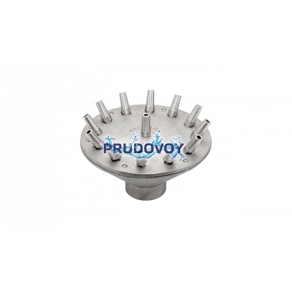 Crown Fixed Danube chrome 2½", 1*8mm + 12*8mm, Фонтанная насадка многоуровневая Crown Fixed Danube chrome 2½", 1*8mm + 12*8mm, Фонтанная насадка многоуровневая