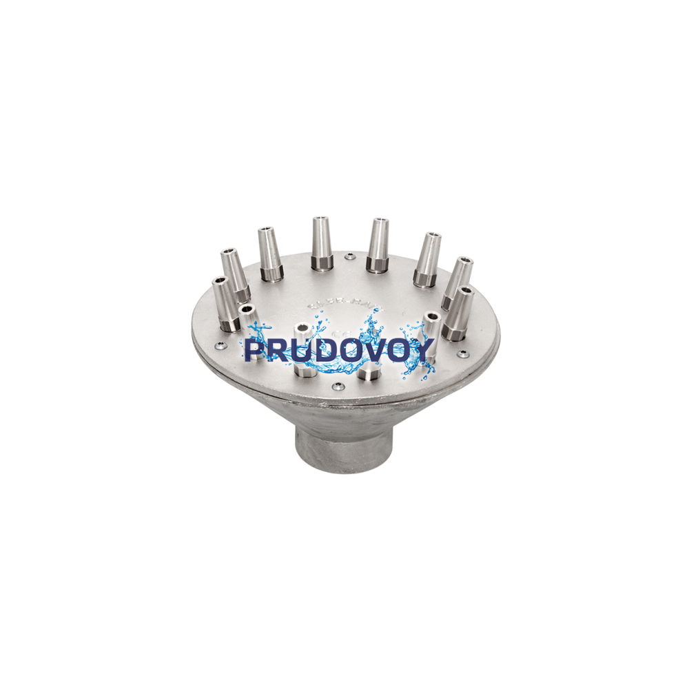 Crown Fixed Volga chrome 2½", 12*8mm, Фонтанная насадка многоуровневая Crown Fixed Volga chrome 2½", 12*8mm, Фонтанная насадка многоуровневая