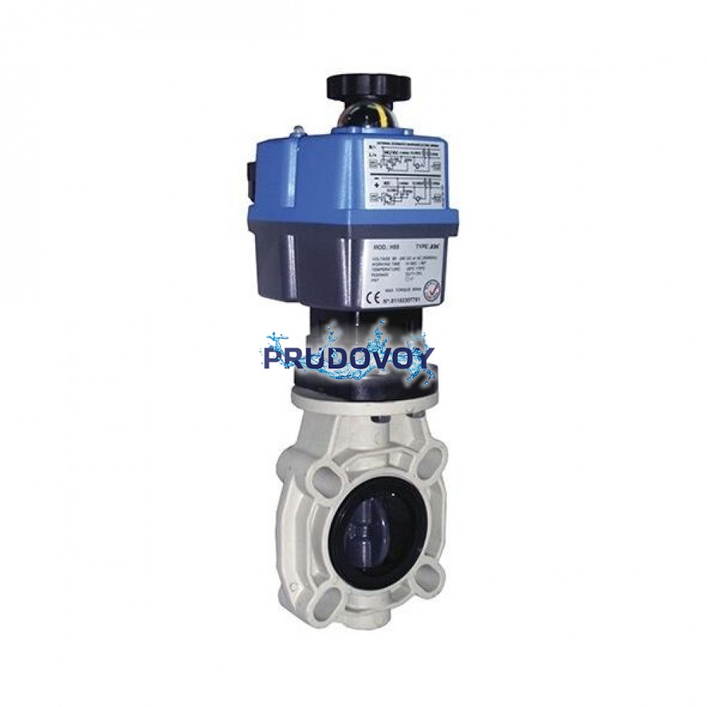 Затвор дисковый НПВХ с электроприводом Actuated butterfly valve PVC-U 200-225 мм