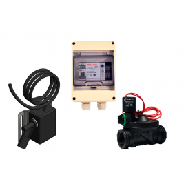 Комплект автоматического долива воды в пруду (датчик герконовый, клапан 24В, шкаф управления)