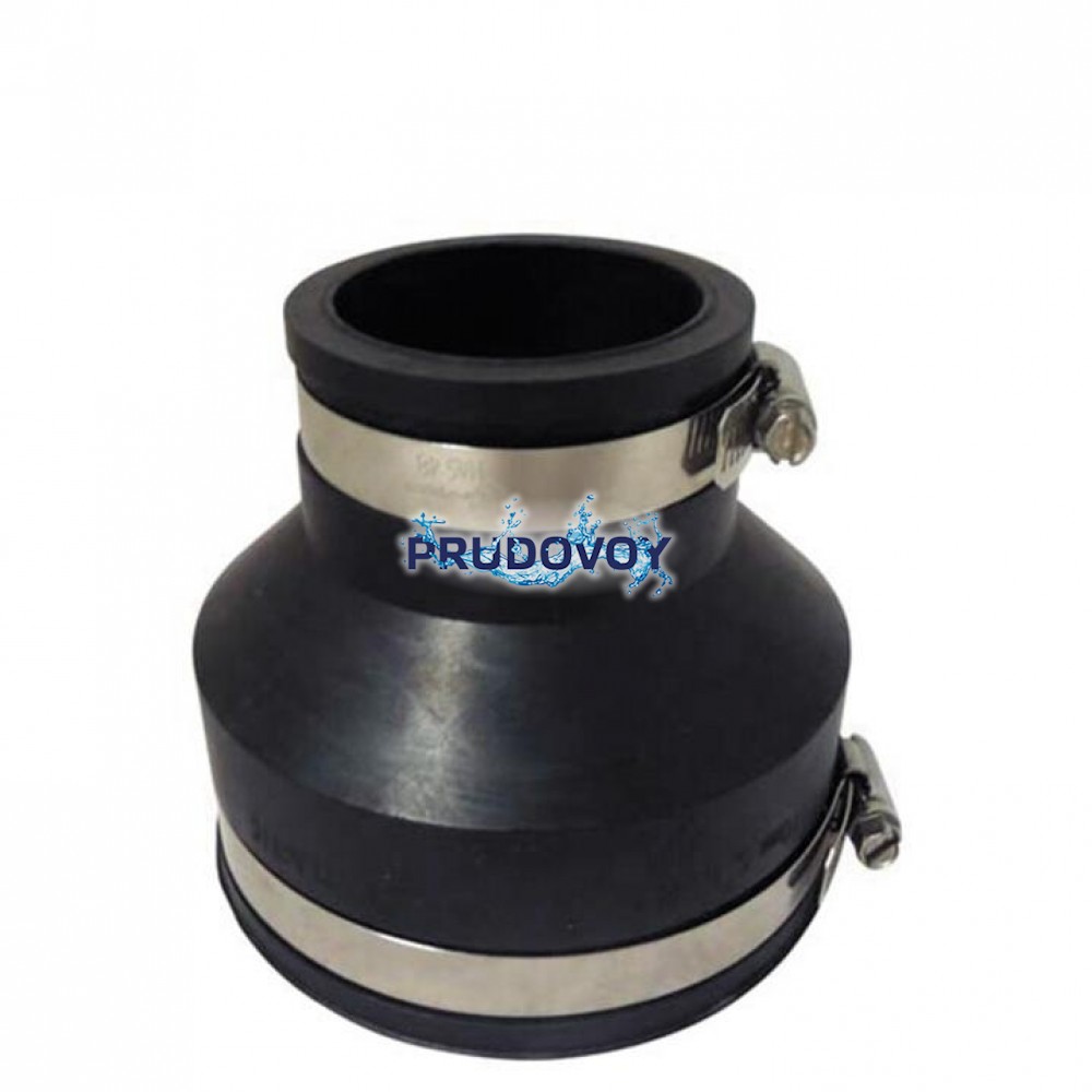 Переходная муфта резиновая соединения трубопроводов прудового оборудования, 3"-2", Ø90-63мм