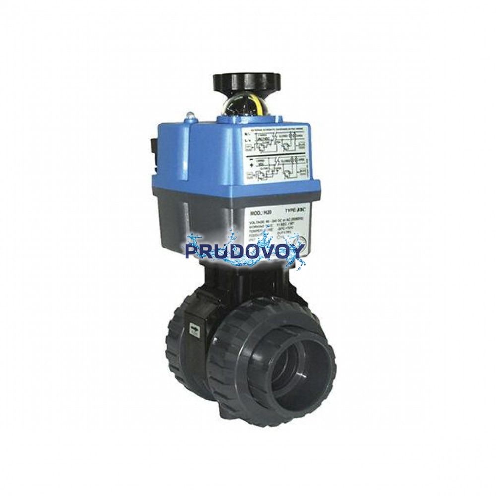 Кран шаровой ПВХ с электроприводом Actuated valve PVC 50 мм