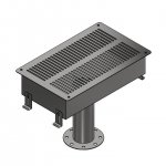 Донный забор воды с решеткой 340х600 мм,  фланец 110 мм, нержавеющая сталь