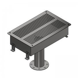 Донный забор воды с решеткой 340х600 мм,  фланец 110 мм, нержавеющая сталь