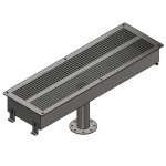 Донный забор воды с решеткой 340х1200 мм, фланец 90 мм, нержавеющая сталь