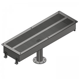 Донный забор воды с решеткой 340х1200 мм, фланец 90 мм, нержавеющая сталь