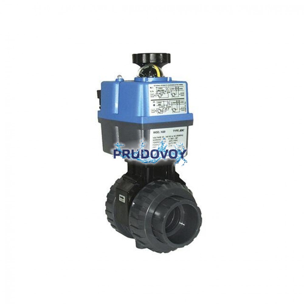 Кран шаровой ПВХ с электроприводом Actuated valve Industrial Series PVC 32 мм