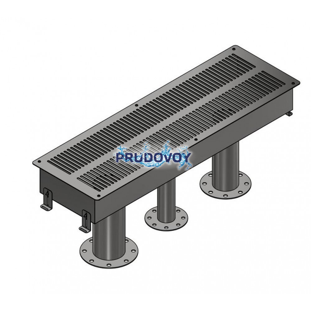 Донный забор воды с решеткой 340х1200 мм, фланец 110мм, фланец 75 мм, фланец 140 мм, нержавеющая сталь