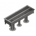 Донный забор воды с решеткой 340х1200 мм, фланец 110мм, фланец 75 мм, фланец 140 мм, нержавеющая сталь