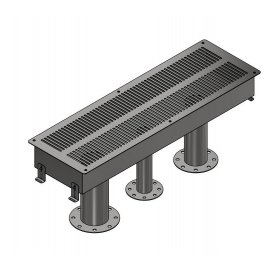 Донный забор воды с решеткой 340х1200 мм, фланец 110мм, фланец 75 мм, фланец 140 мм, нержавеющая сталь