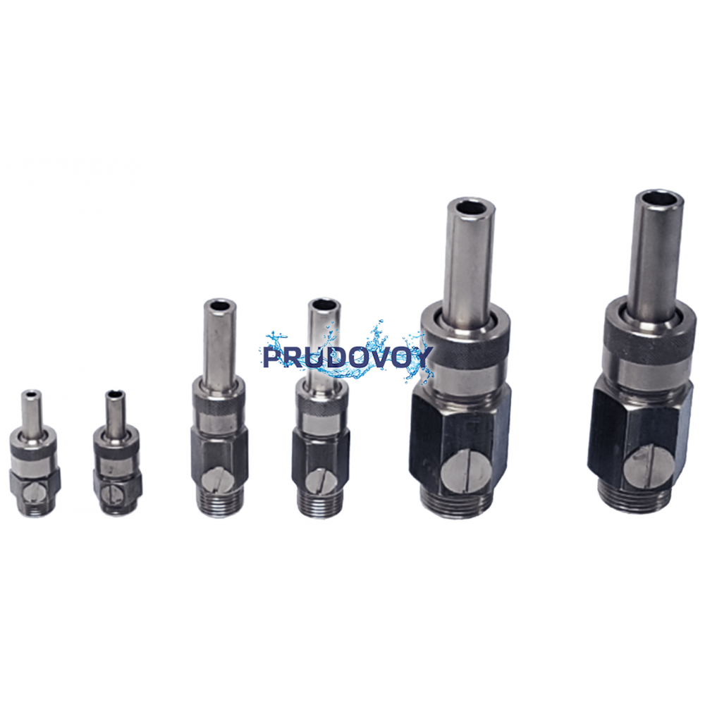 Насадка фонтанная одноструйная с регулировкой потока хромированная Lance Jet adjustable chrome 1", Ø12 мм