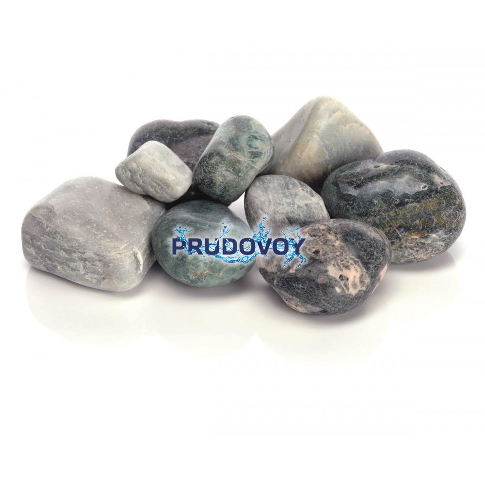 Зеленая мраморная галька, Marble pebble set green