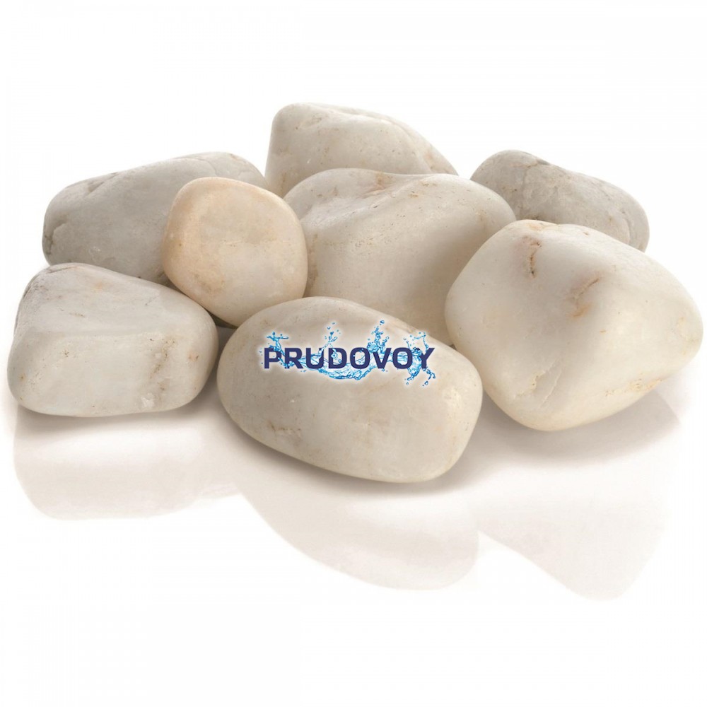 Белая мраморная галька, Marble pebble set white