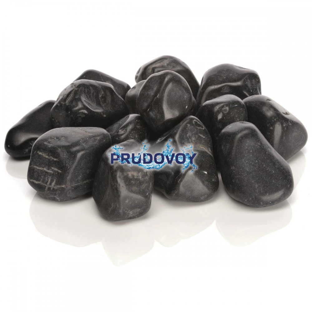 Черная мраморная галька, Marble pebble set black (46054)