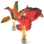 Набор декор. растений "Silk plant set large green&red"