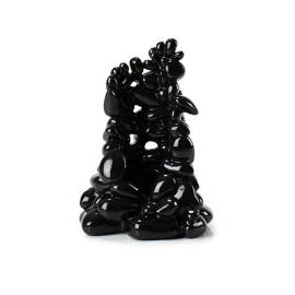 Маленький орнамент из гальки, черный, Pebble ornament small black