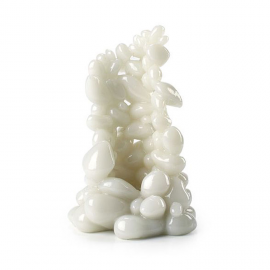 Декоративная фигура "Орнамент из гальки" средний, белый, Pebble ornament medium white 