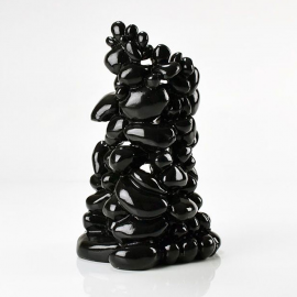 Декоративная фигура "Орнамент из гальки" средний, черный, Pebble ornament medium black 