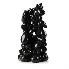 Декоративная фигура "Большой орнамент из гальки", черный, Pebble ornament large black 