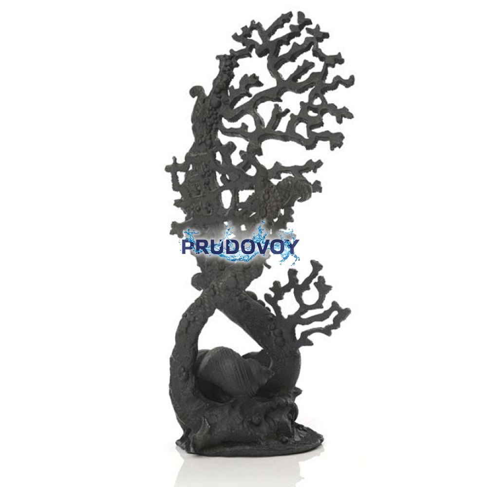Декоративная фигура "Коралл" черный, Fan coral ornament black