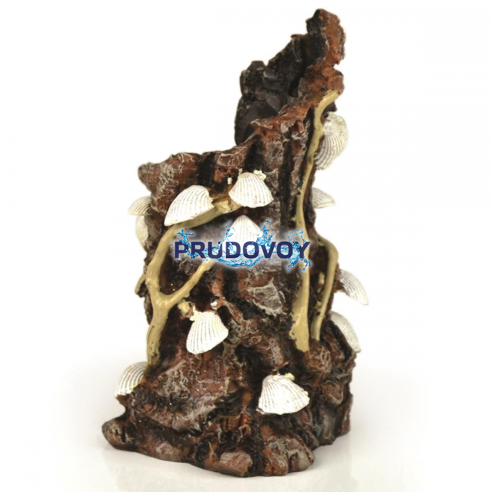 Декоративная фигура "Ракушки на коре", Shells on bark ornament white